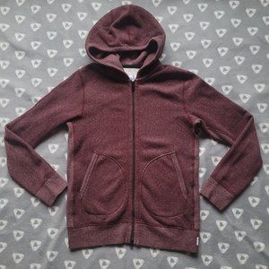 Reigning Champ Men's Sz S Cotton Blend Burgundi Zip Hooded Jacket Pockets
